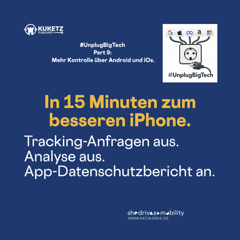 In 15 Minuten zum besseren iPhone.
Tracking-Anfragen aus.
Analyse aus.
App-Datenschutzbericht an.